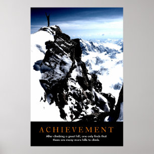 Poster Alpinista inspirador da realização na parte