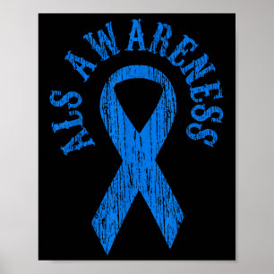Poster Als Consciência Mês Camisa Azul Camisa Família Tee