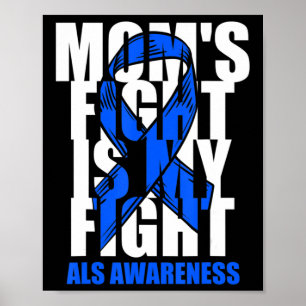 Poster ALS Mês de consciência Mães de fita azul luta pode