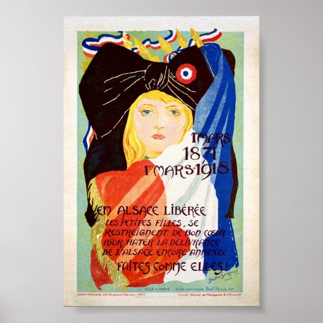 Pôster Alsácia Libertada - Francês (Frente)