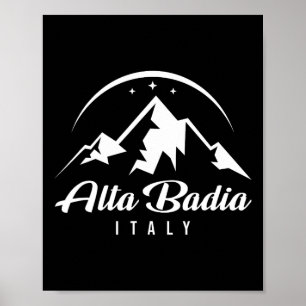 Poster Alta Badia Itália Ski Resort Esquiando Snowboard S