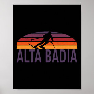 Poster Alta Dia Dolomites Itália Ski Resort Snowboard