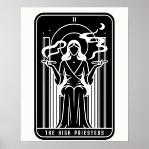 Poster Alta Sacerdotisa do Tarot Feminina Fumando Maconha