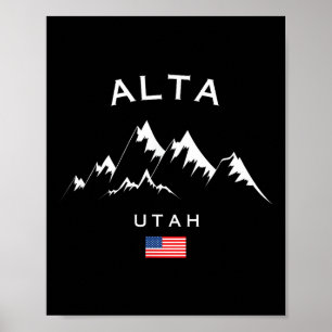 Poster Alta Ski Resort Montanhas Rochosas Esquiando Souve