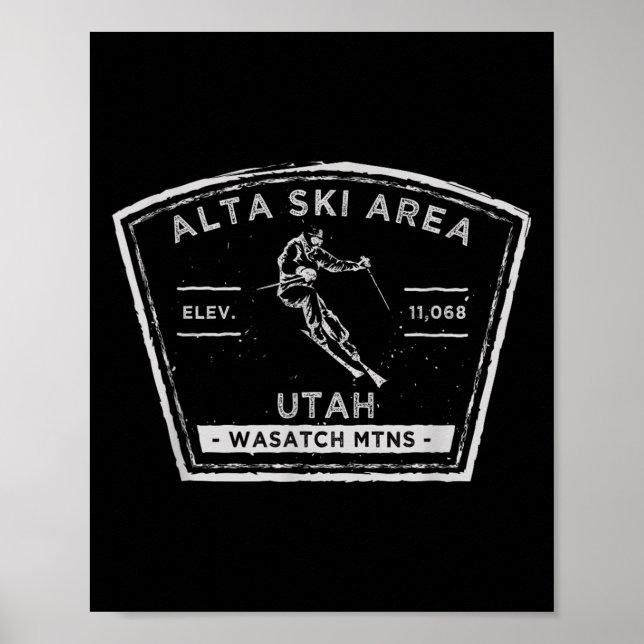 Poster Alta Utah Snow Skiing (Frente)
