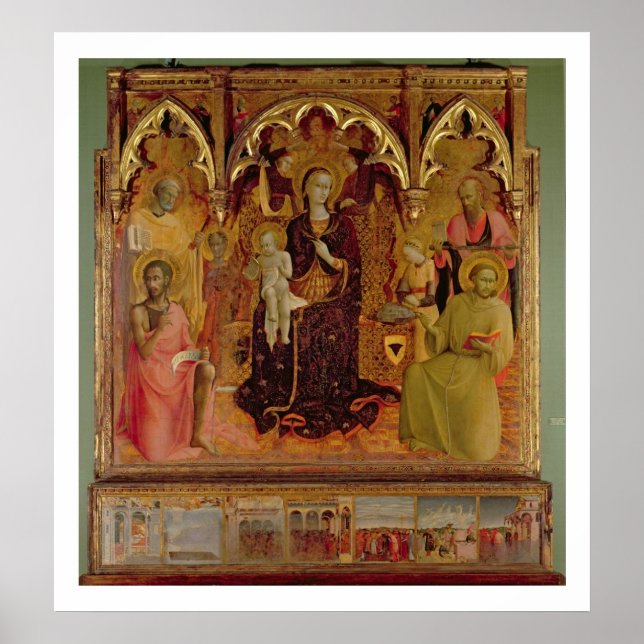 Poster Altarpart of the Madonna of the Snow, c.1430-32 ( (Frente)