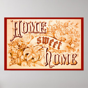 Poster Altered Vintage Image Poster: Home Sweet Home