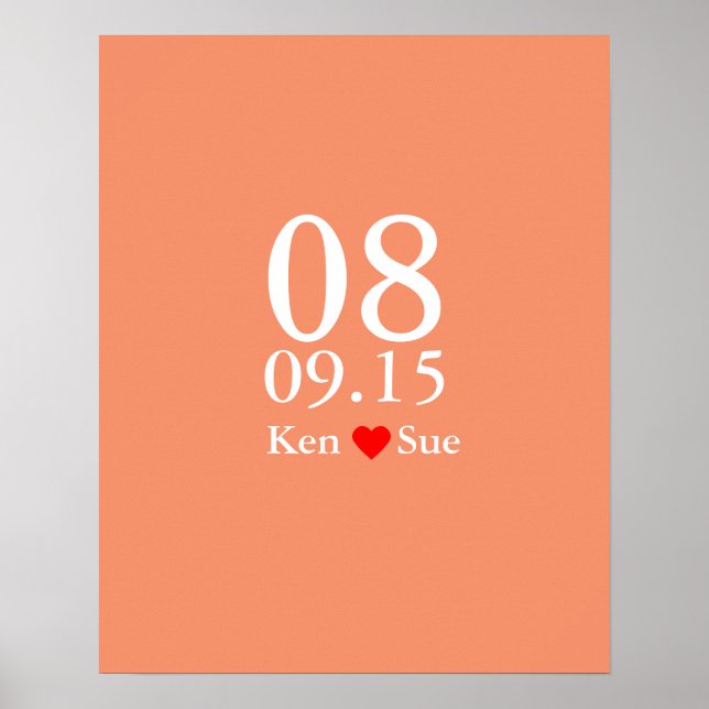 Pôster Alternative wedding guest signing book big date (Frente)