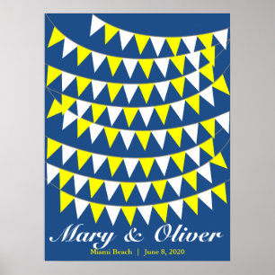 Poster Alternativo amarelo Bunting do livro de hóspedes