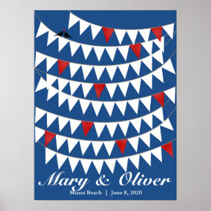 Poster Alternativo azul vermelho Bunting do livro de