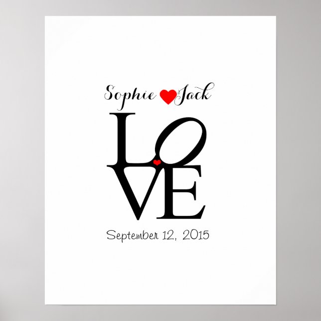 Pôster Alternativo livro de hóspedes LOVE escolha cor (Frente)