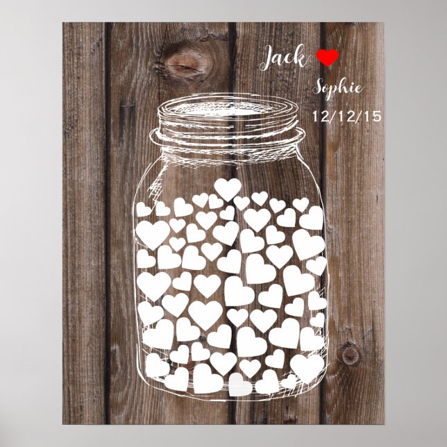 Pôster Alternativo livro de hóspedes mason jar wood (Frente)