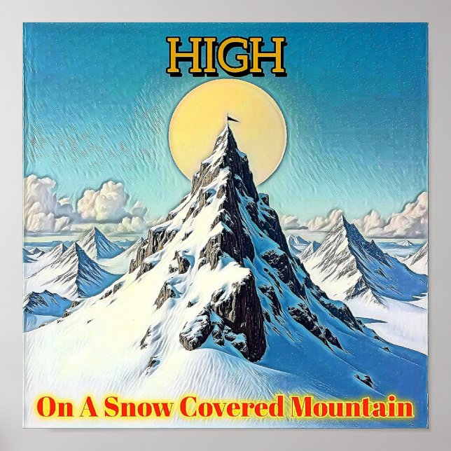 POSTER ALTO EM MONTAÑA COBERTA DE NEVE (Frente)