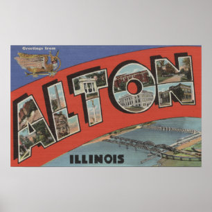 Pôster Alton, letra ScenesAlton de IllinoisLarge, IL