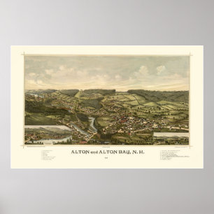 Poster Alton, mapa panorâmico do NH - 1888