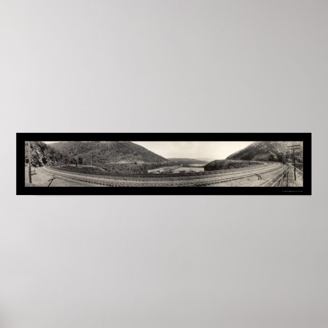 Pôster Altoona PA Horsfere Curva RR Foto 1934 (Frente)