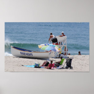 Pôster Altura costeira e salva-vidas