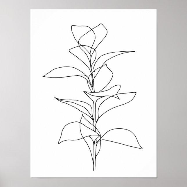 Poster Altura Deixa Arte Botânica Minimalista (Frente)