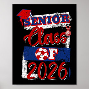 Poster Aluno Sênior de Futebol da Turma de 2026 Formatura