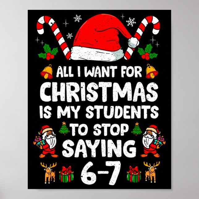 Poster Alunos Dizendo 6-7 67 Seis Sete Professor Divertid (Frente)