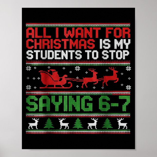 Poster Alunos Dizendo 6-7 67 Seis Sete Professor Divertid (Frente)