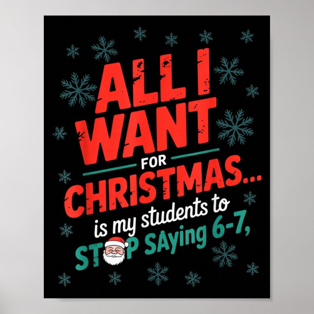 Poster Alunos Dizendo 6-7 67 Seis Sete Professor Engraçad (Frente)