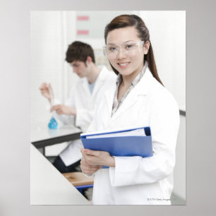 Pôster Alunos em uma lição da ciência