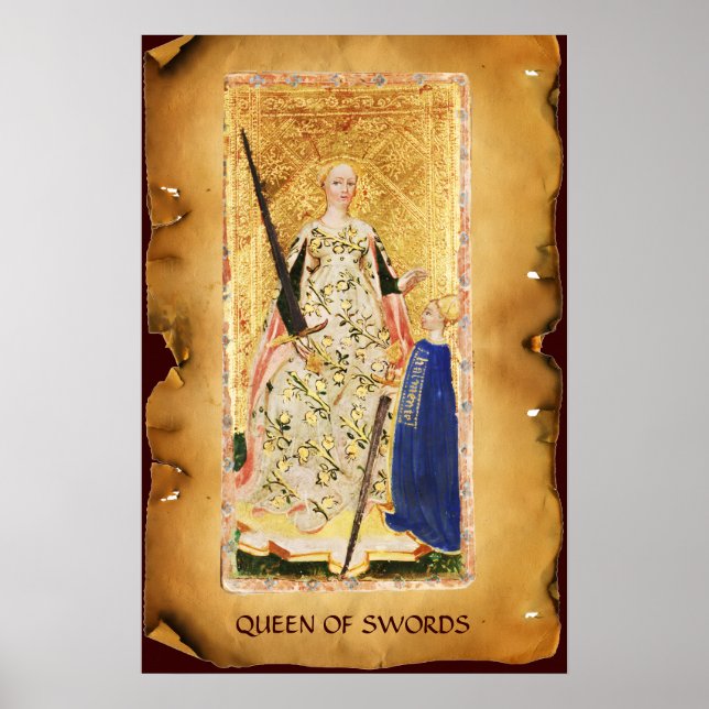PÔSTER ALVAS DE RENASCIMENTO ANTIQUAS/RAINHA DE ESPADRÕES (Frente)