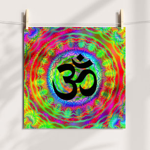 Pôster Alvo de Tiedye com símbolo Om