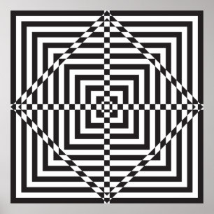 Poster alvo hipnótico de abstrato quadrado