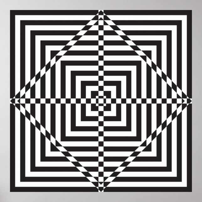 Poster alvo hipnótico de abstrato quadrado (Frente)