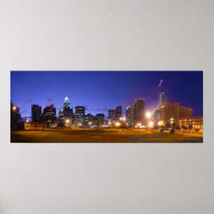Pôster Alvorecer da skyline de Charlotte - cheio @