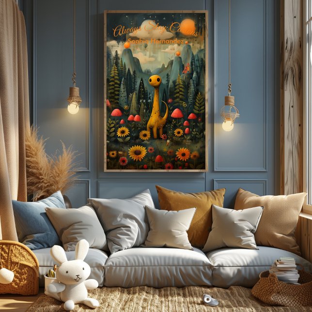 Pôster Always Stay Curious - Póster Inspirador para Niños (Criador carregado)