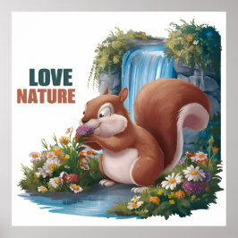 Poster Ama a Natureza, Esquilo Engraçado
