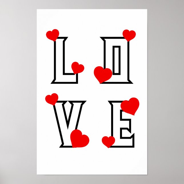 Poster AMA corações vermelhos (Frente)