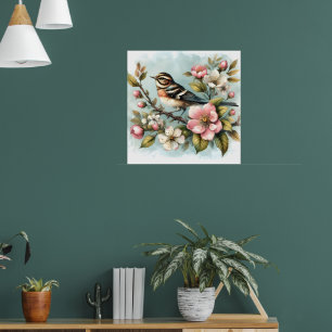 Poster Ama-de-pássaro-doce amada flores