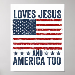 Poster Ama Jesus e América a Deus, cristão 4º de J