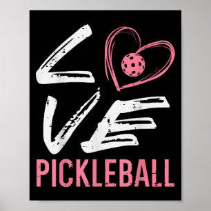 Poster Ama Pickleball Coração Picle Ball Mulheres Meninas