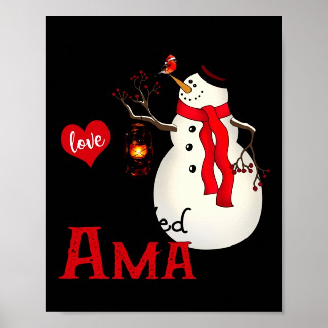 Poster Ama Snowman Xmas Happy Family New Snowman Merry Ch (Frente)