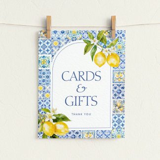 Poster Amalfi Coast Lemon Baby Shower Cards & Gifts Sign