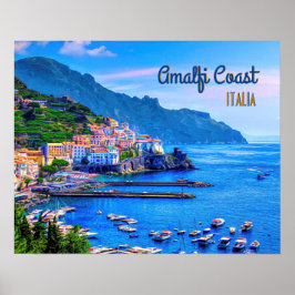 Poster Amalfi Itália Europa Moderna Viagem de Fotografia