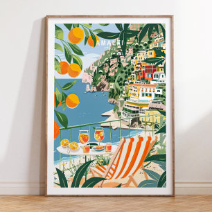 Poster Amalfi Viagem Impressão, Itália Amalfi Coast Wall 