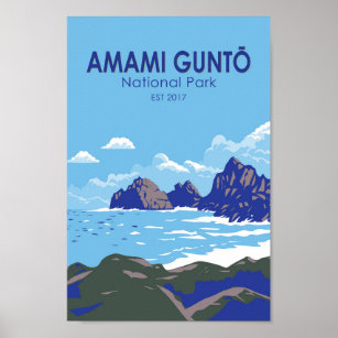 Poster Amami Gunto National Park Japão Viagem Art Vintage