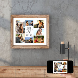 Poster Amando a Vida com Você 7 Colagem de Fotos Branco