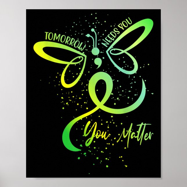 Poster Amanhã Precisa De Sua Consciência Mental De Saúde. (Frente)