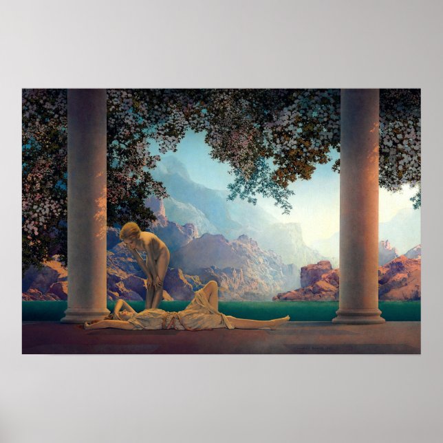 Pôster Amanhecer de Maxfield Parrish em 1922 (Frente)