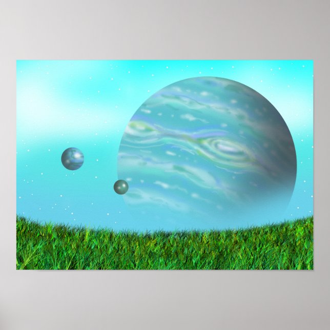 Poster Amanhecer de um planeta desconhecido. (Frente)