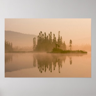 Poster Amanhecer nebuloso no East Inlet, Pittsburg, Novo