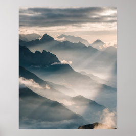 Poster Amanhecer Nebuloso nos Alpes Suíços 
