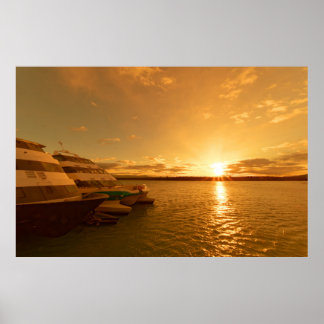 Poster Amanhecer no Lago Argentino na Patagônia